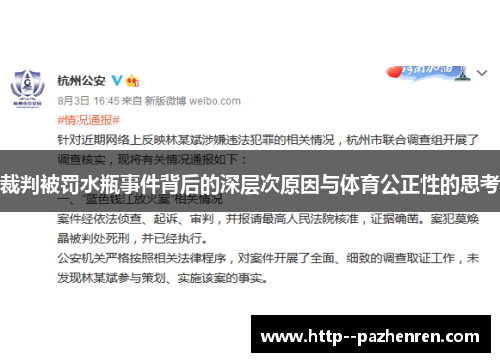 裁判被罚水瓶事件背后的深层次原因与体育公正性的思考